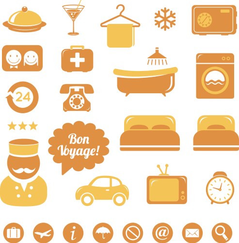 Hotel icons set vector image