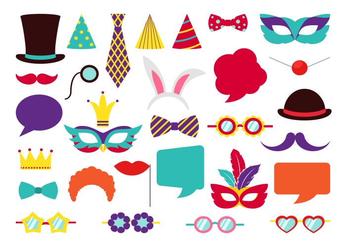 party birthday photo booth props vector image