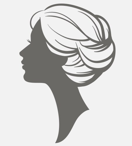 woman face silhouette female head vector image