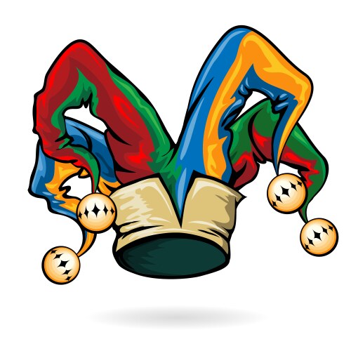 colored jester hat vector image