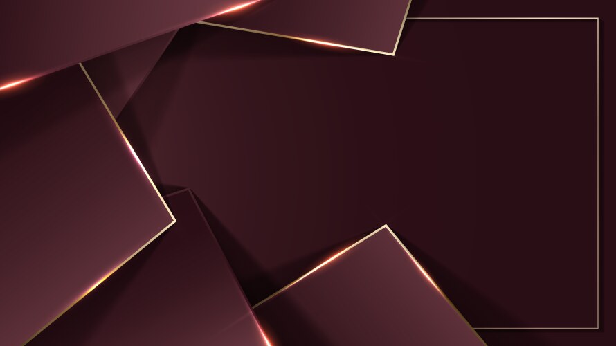 3d elegant abstract geometric red and golden vector image