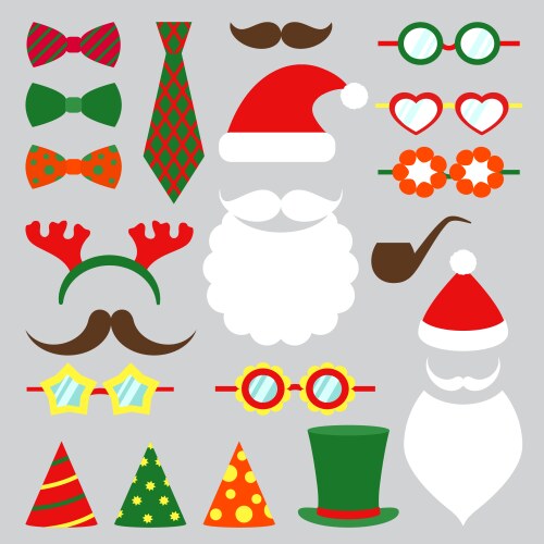 christmas photo booth set vector image