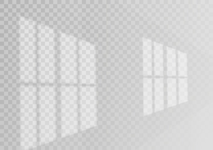 Transparent overlay window and blinds shadow vector image