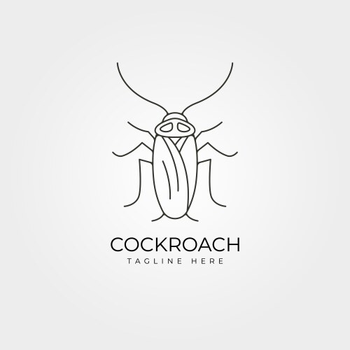 Cockroach insect line art logo symbol design vector image