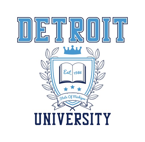 detroit michigan university t-shirt design vector image