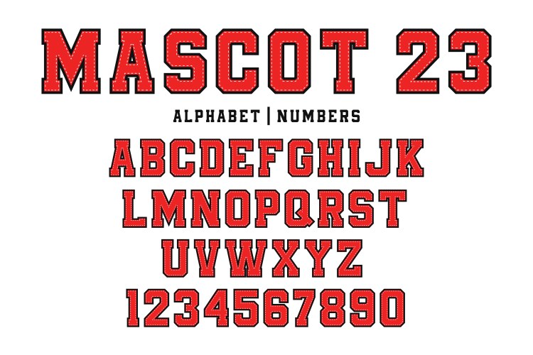 Classic college font vintage sport vector image