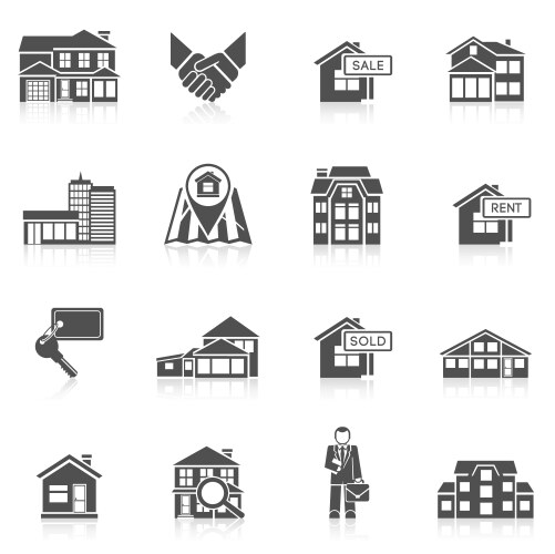 Real estate icon set vector image