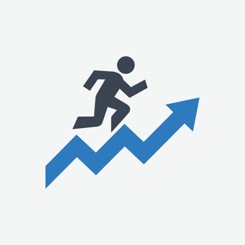 Success growth icon vector image