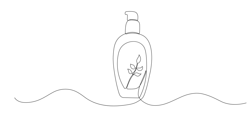 Liquid soap one continuous line hand vector image