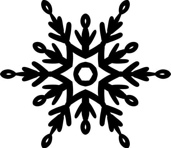 Simple black freehand icon of a snowflake vector image