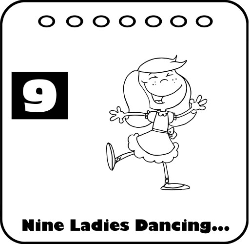 Nine ladies dancing vector image