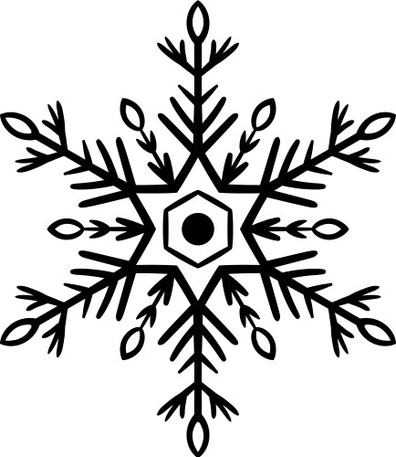 Simple black freehand icon of a snowflake vector image