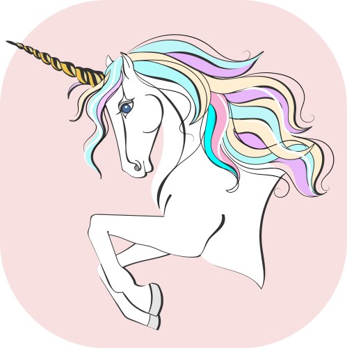 Unicorn with magic horn vector image