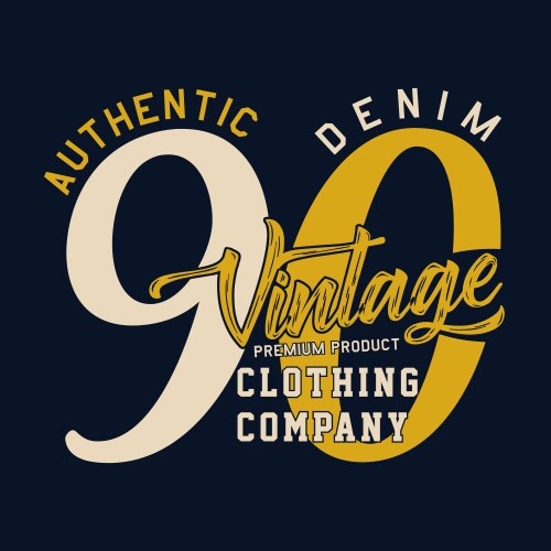 Authentic denim vintage vector image