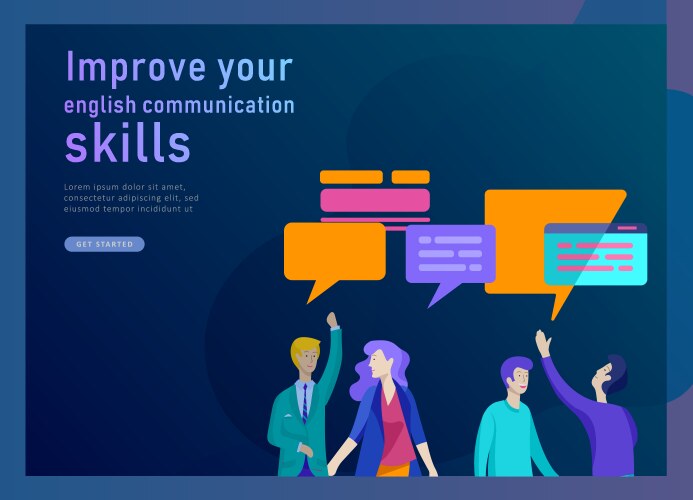 Landing page templates for online language courses vector image