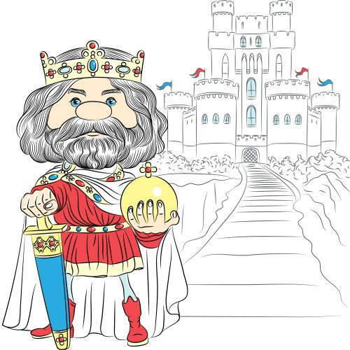 Fairytale cartoon king charles the first vector image