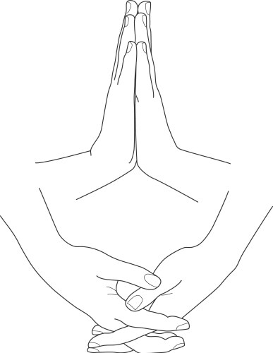 Hands folded in prayer vector image