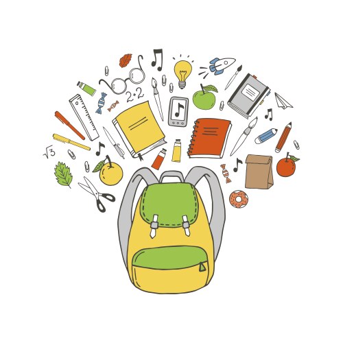 School objects vector image