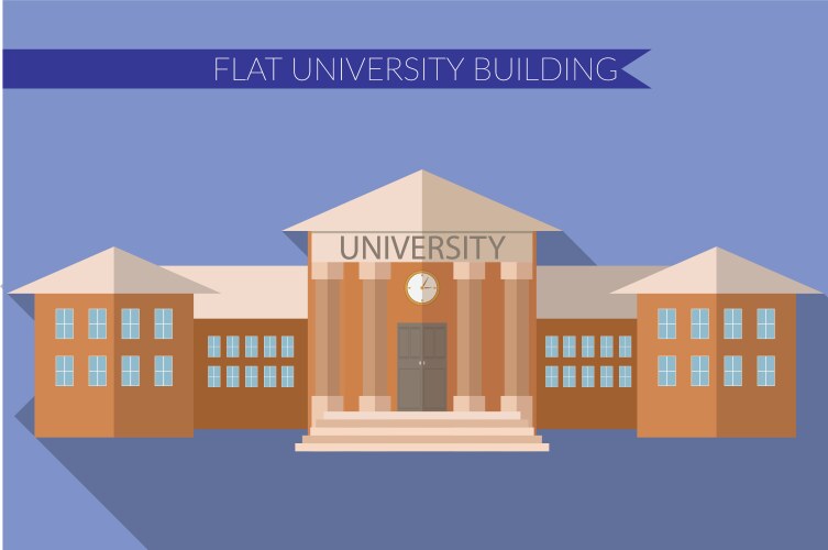 Flat design modern of university building icon vector image