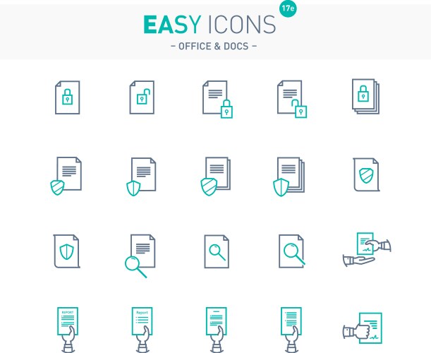 Easy icons 17e docs vector image