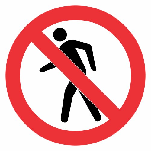 No pedestrian sign vector image