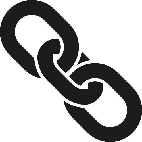 Linked chain black icon connection strength vector image