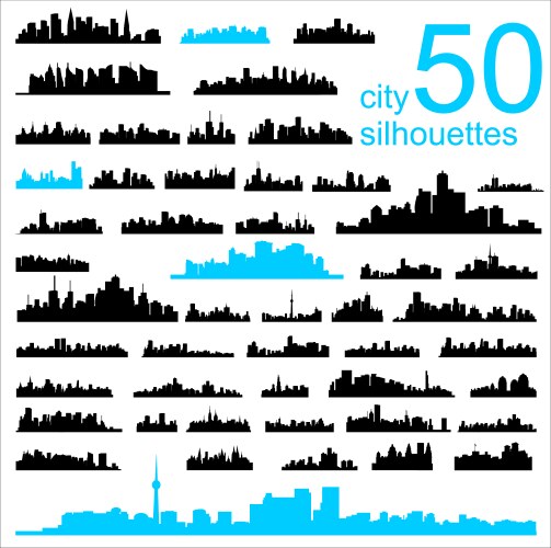 city silhouettes vector image