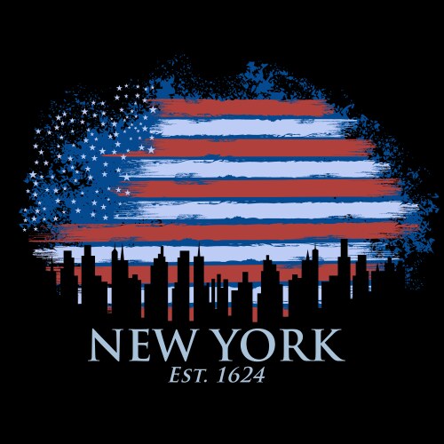 New york city - american t shirt design vector image