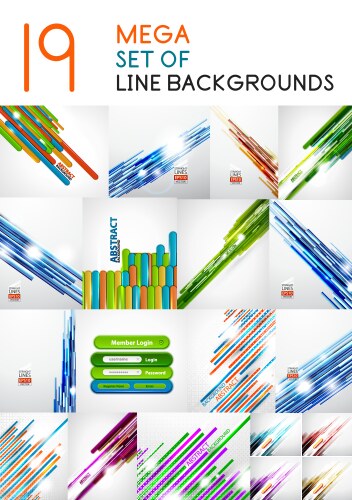 Straight line backgrounds design collection vector image