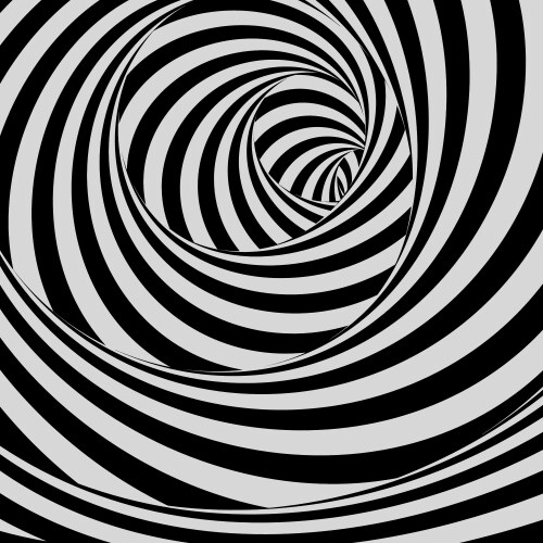 Tunnel black and white abstract striped vector image