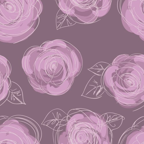 Seamless roses pattern vector image