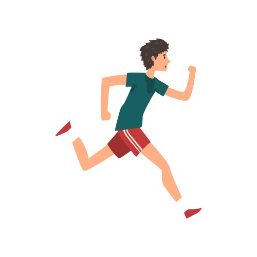 Young sportive man running active healthy vector image