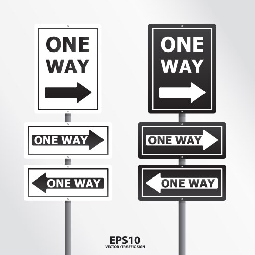 Traffic sign one way vector image