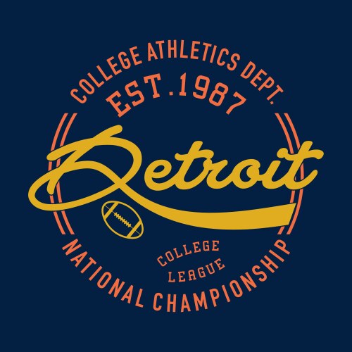 College athletic detroit vector image