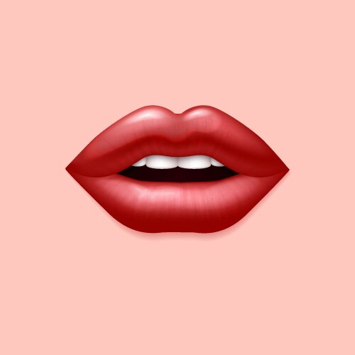 glamour red woman seductive sexual lips 3d vector image