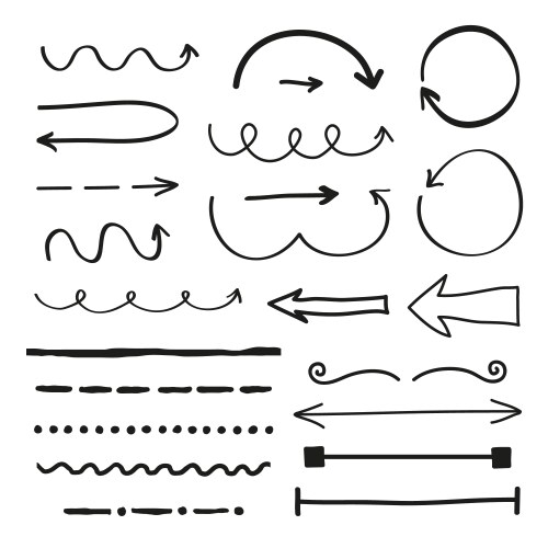 set of markers arrows and dividers vector image