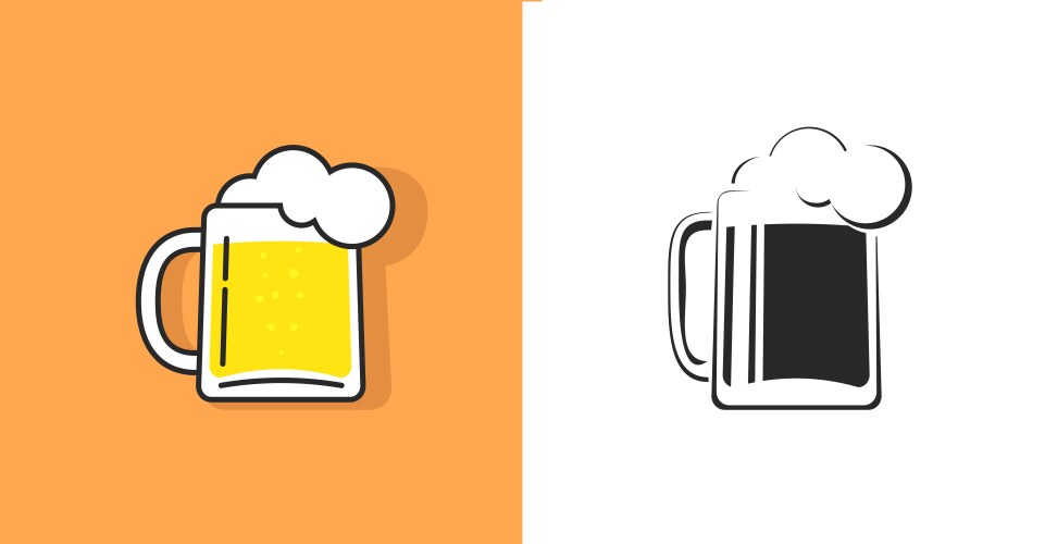 beer mug or pint ale glass isolated icon vector image