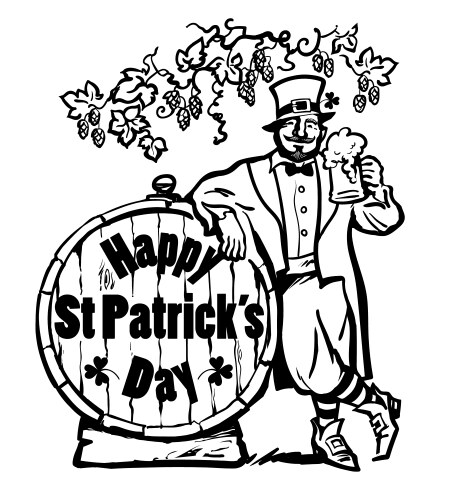 happy st patricks day poster leprechaun character vector image