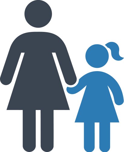 Mother walking child icon vector image