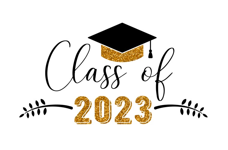 class of 2023 graduation congratulations vector image