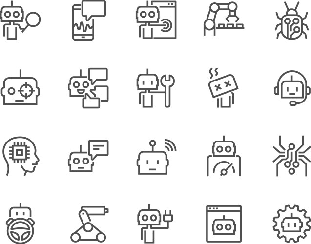 line bot icons vector image