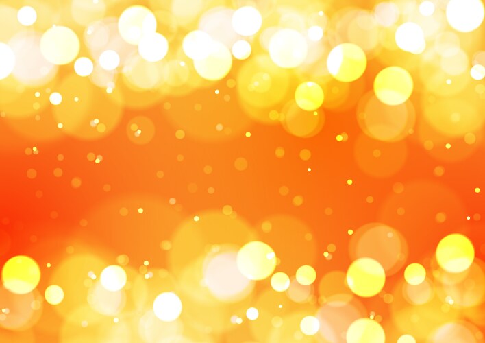 Abstract bokeh lights on orange background vector image