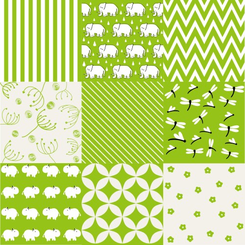 Set of baby seamless patterns vector image