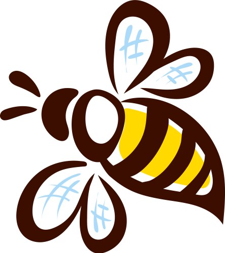 Bee icon pretty with honeycomb logo image vector image