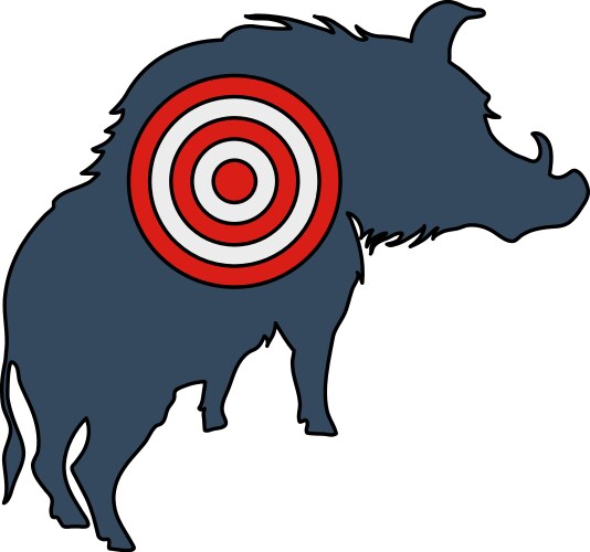 Icon boar silhouette with target vector image