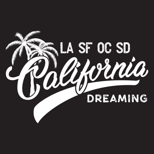 california inscription with palm tree vector image