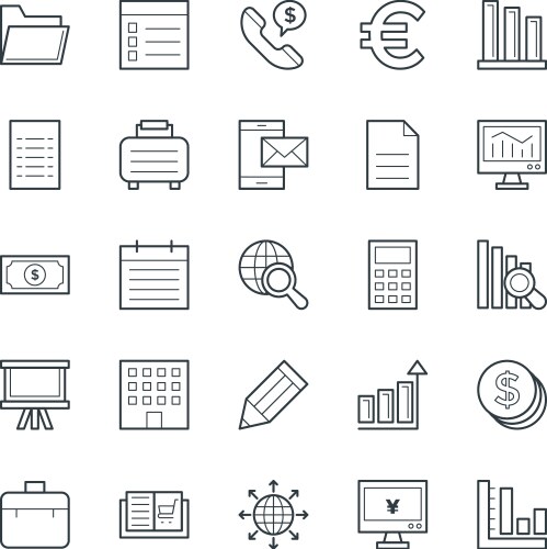 Business cool icons 3 vector image