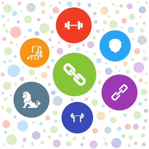 7 strength icons vector image