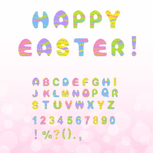 Easter font vector image