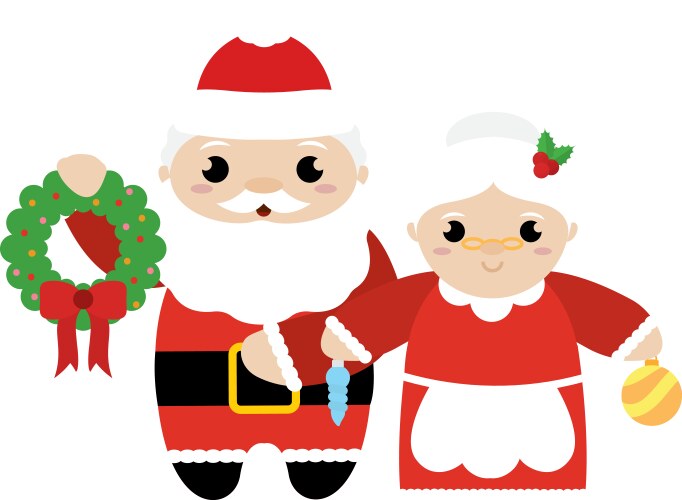 Santa claus and mrs vector image